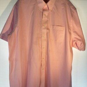 Brooks Brothers 346 Men's Short Sleeve Striped Button Down Shirt Size 17 1/2 EUC